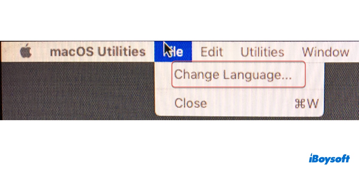 How to change language in Mac Recovery Mode