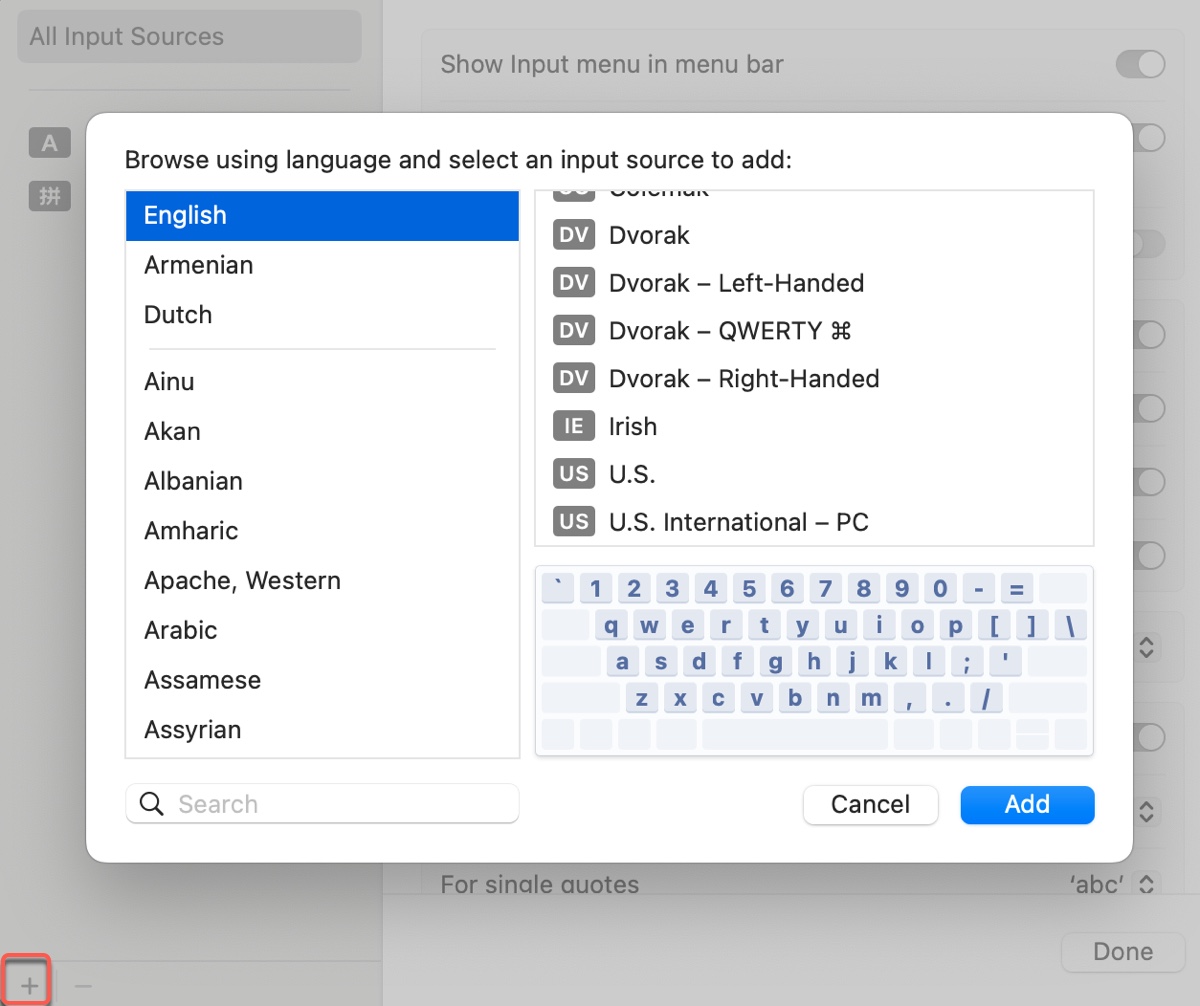 How to add a new language to the input source