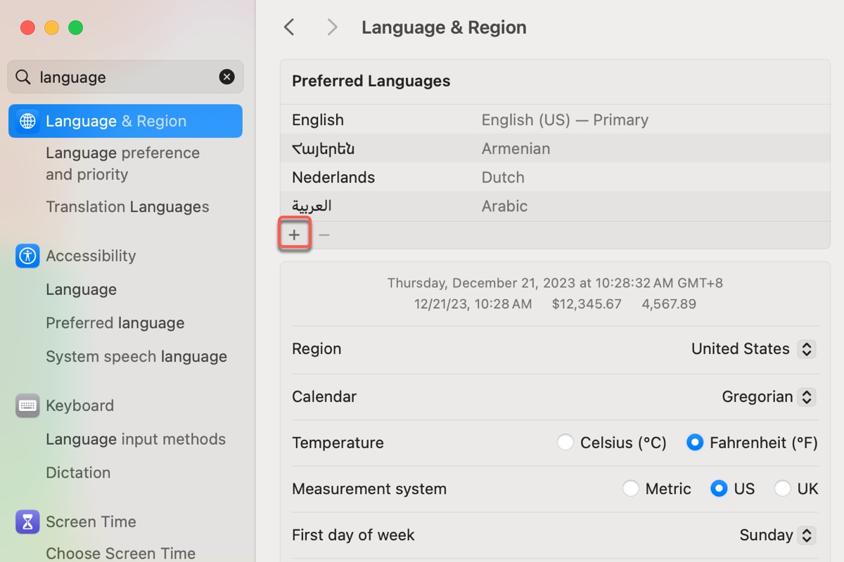 How to change language on Mac