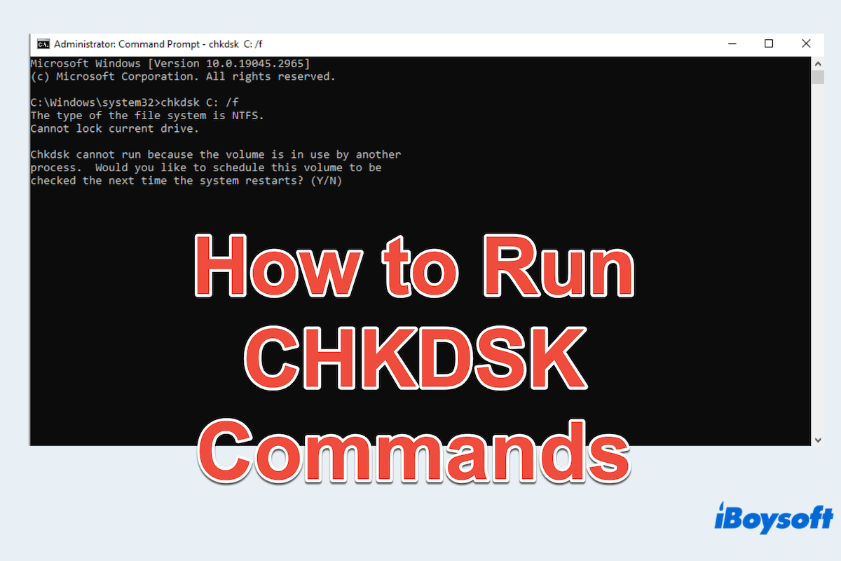 Comment exécuter les commandes CHKDSK?