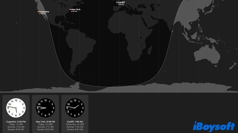 use World Clock in the Clock app for Mac