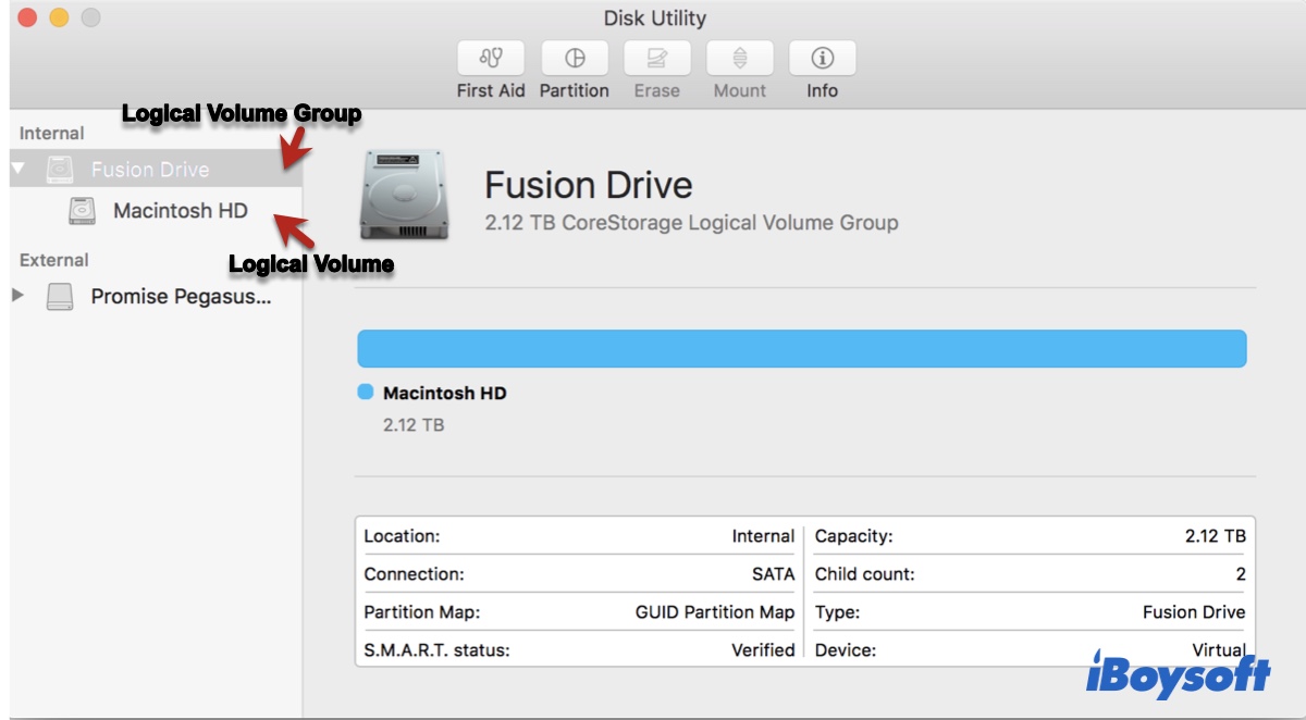 Core Storage structure in Disk Utility
