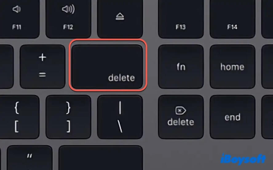 delete button on Mac