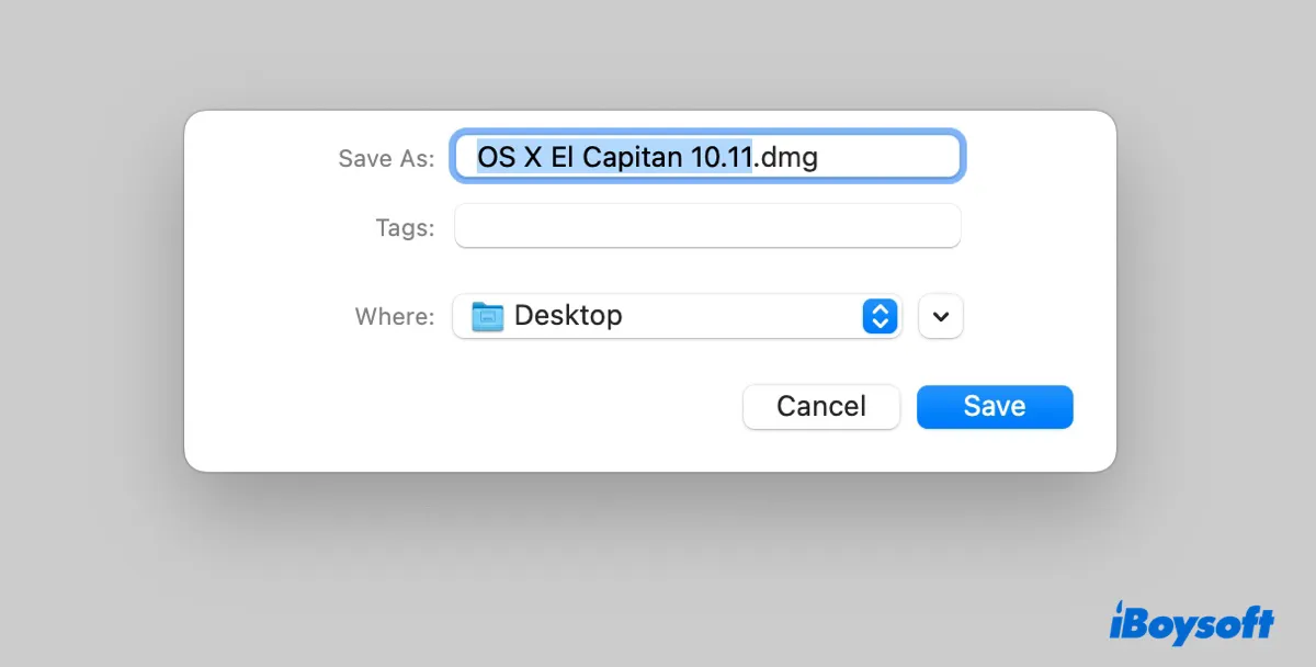 Baixar arquivo DMG do OS X 10.11 El Capitan