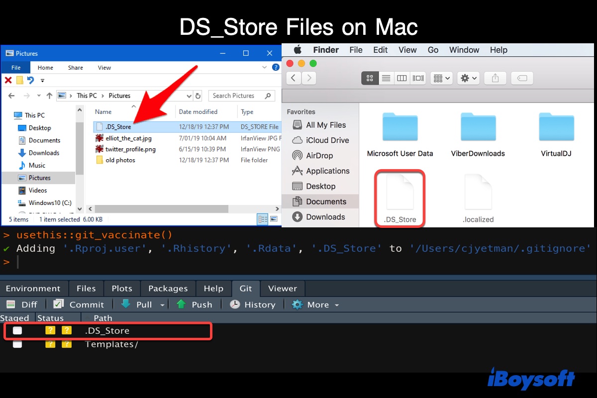 Файлы DS_Store на Mac, Windows и GitHub