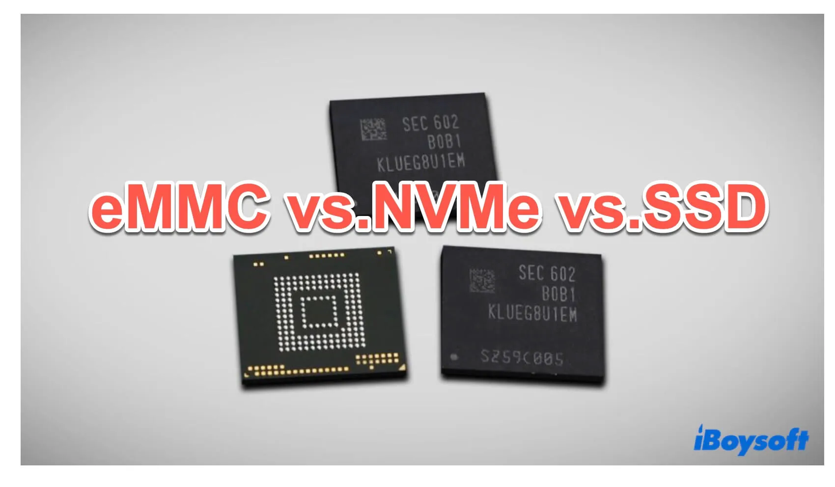 Comparaison eMMC vs NVMe et eMMC vs SSD
