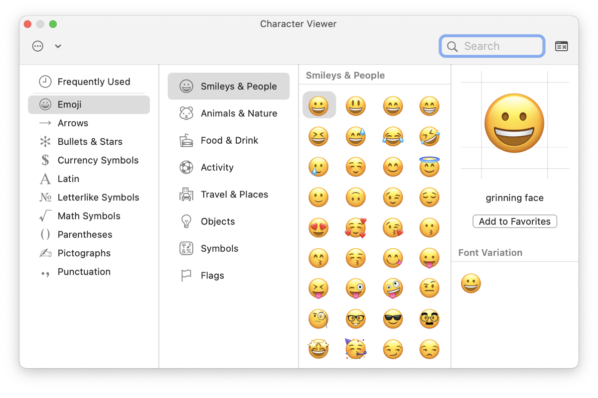 Emoji on Mac