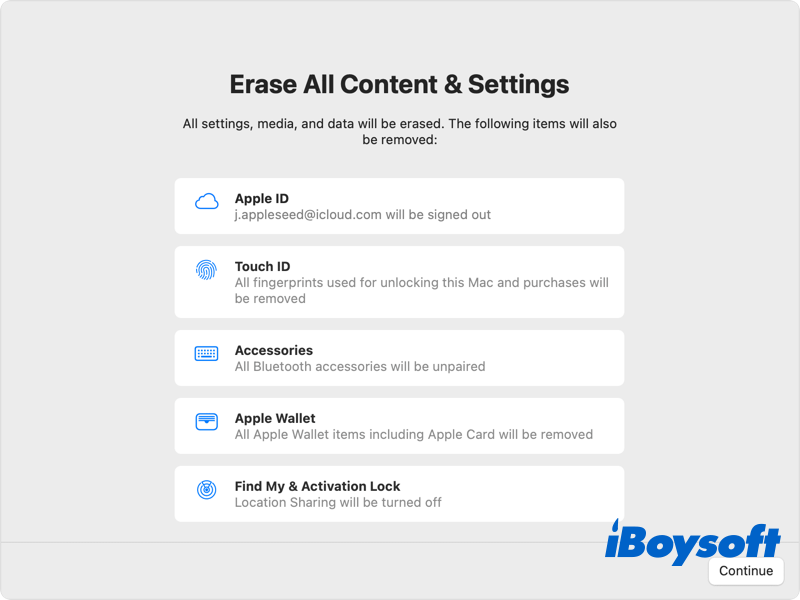 erase all content and settings