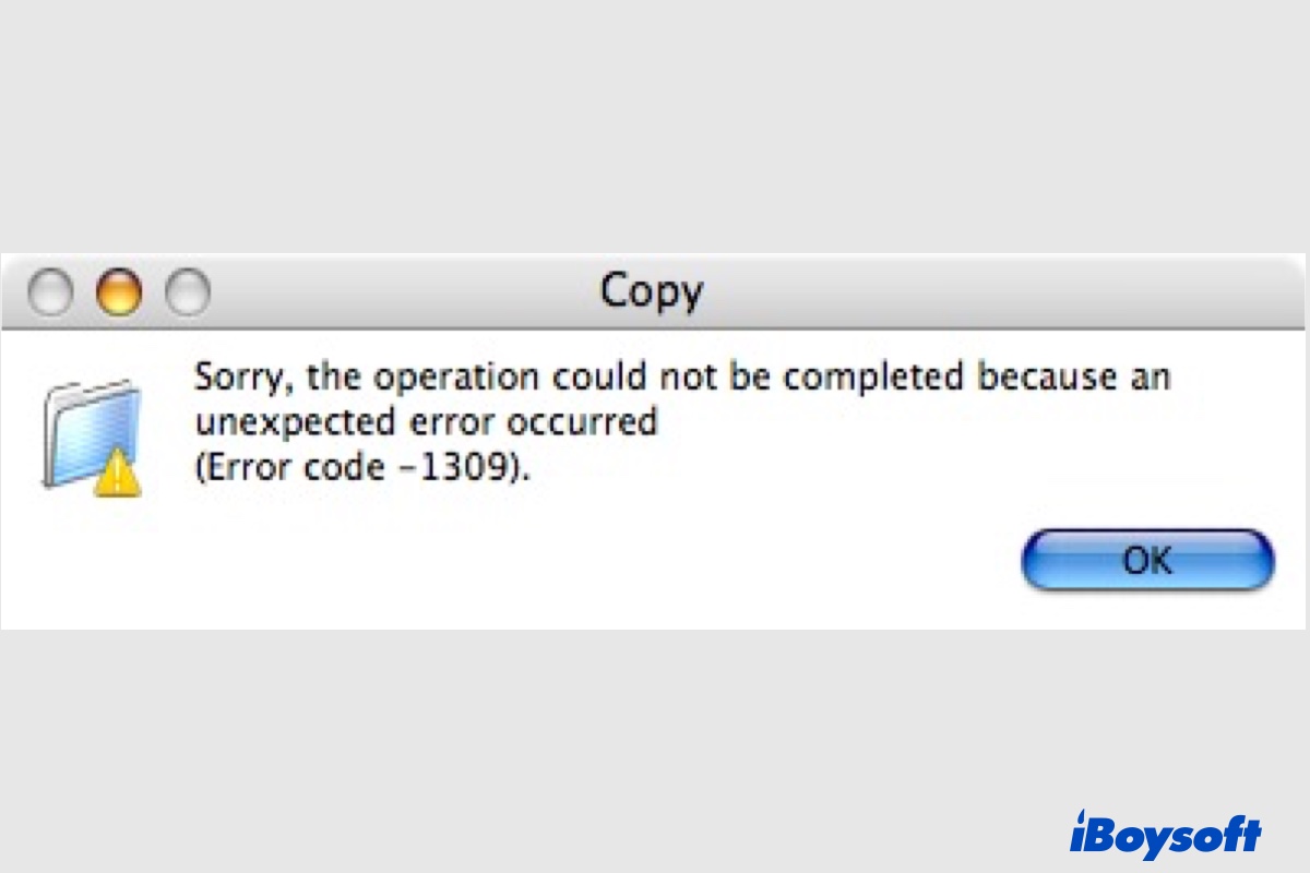 Fix error code 1309 on Mac