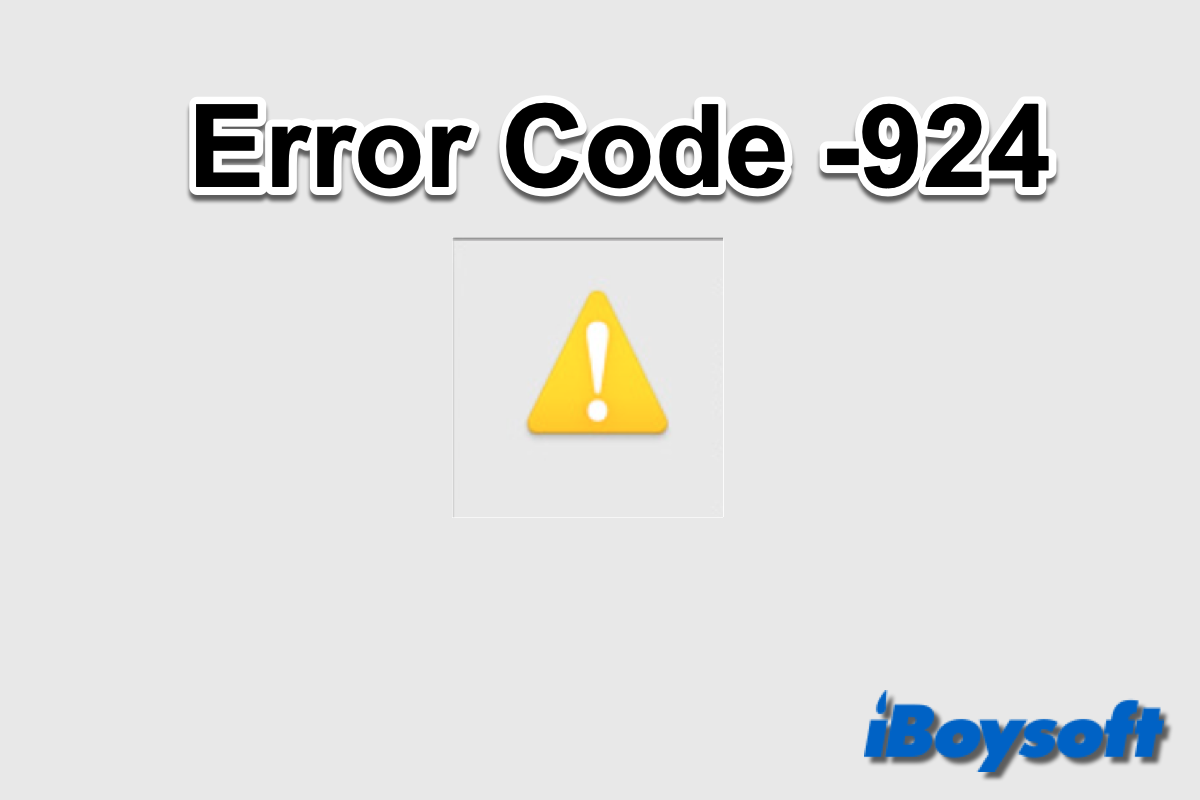 código de error de Mac 924