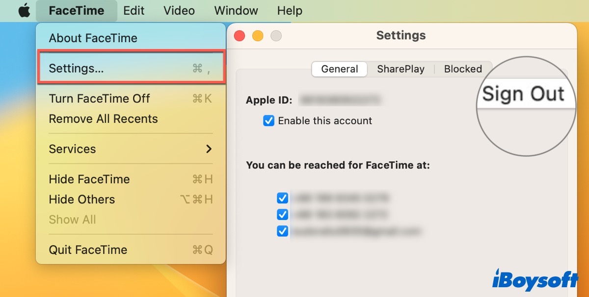 Arrêter d'utiliser FaceTime sur Mac