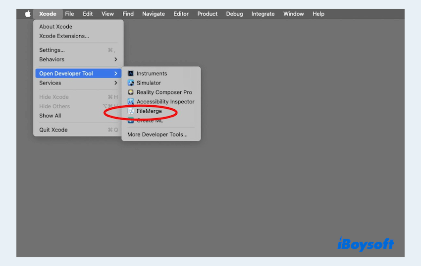 How to open FileMerge Mac