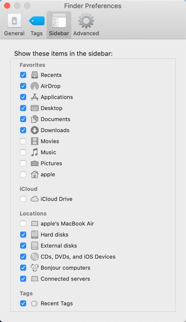 show hard drive in Finder sidebar