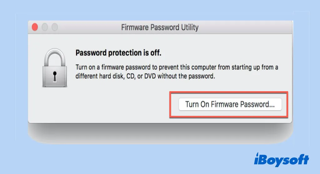set firmware password Mac