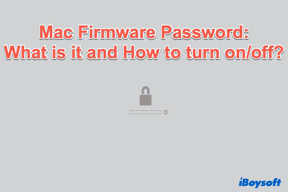 firmware password Mac