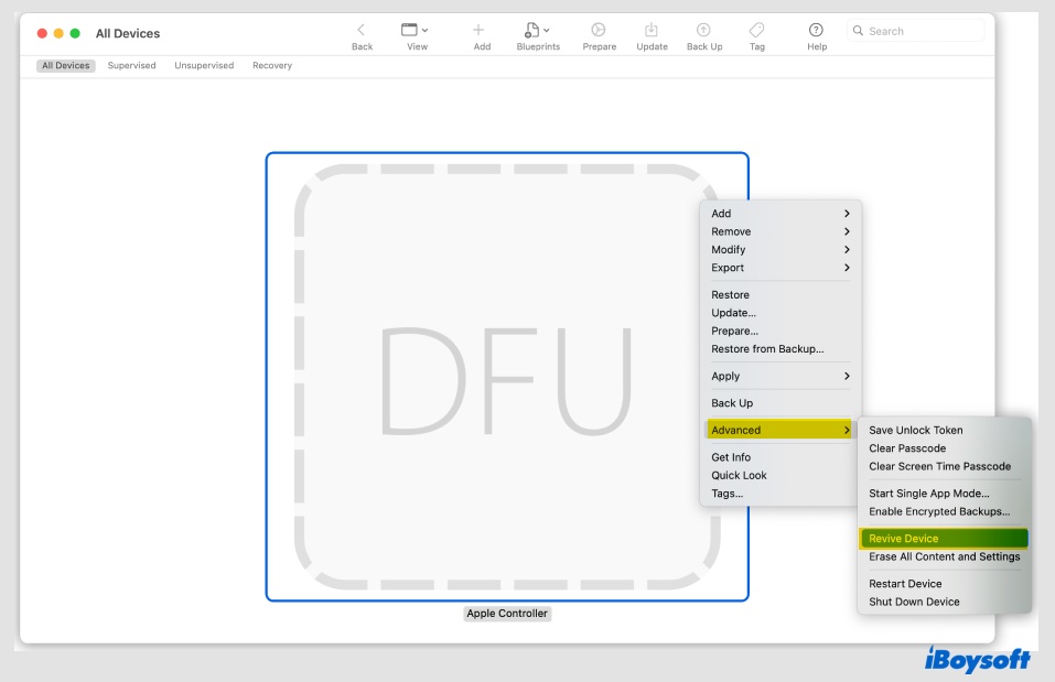 use DFU mode to revive a mac from another mac