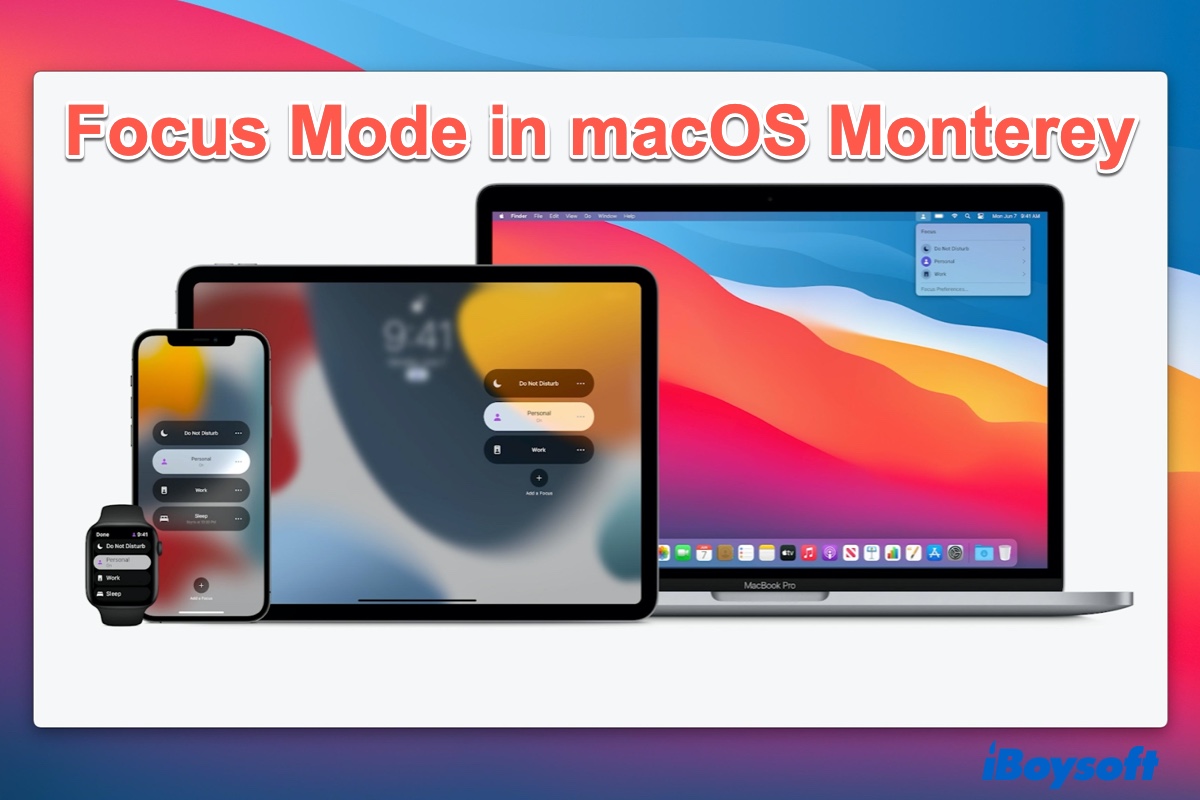 Focus mode in macOS Monterey