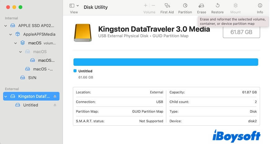 erase external drive in Disk Utility