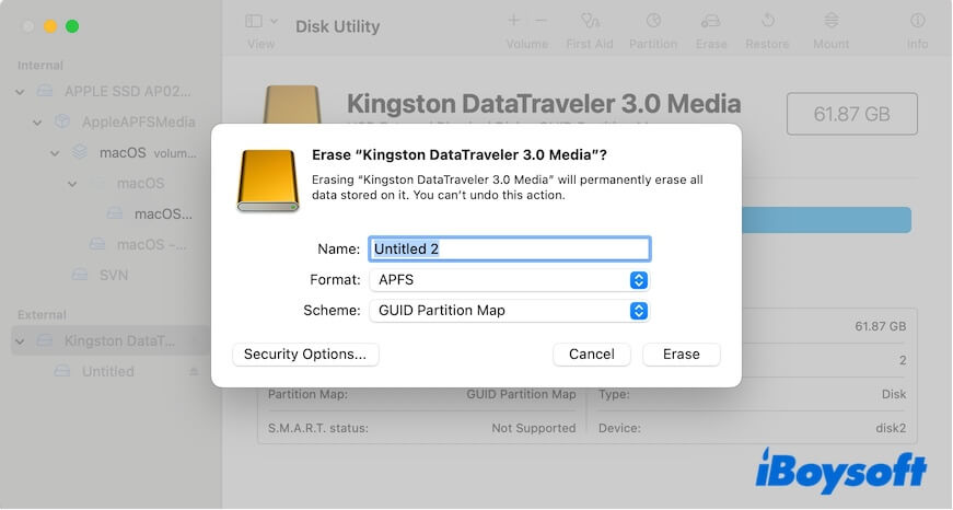 format external drive with GUID