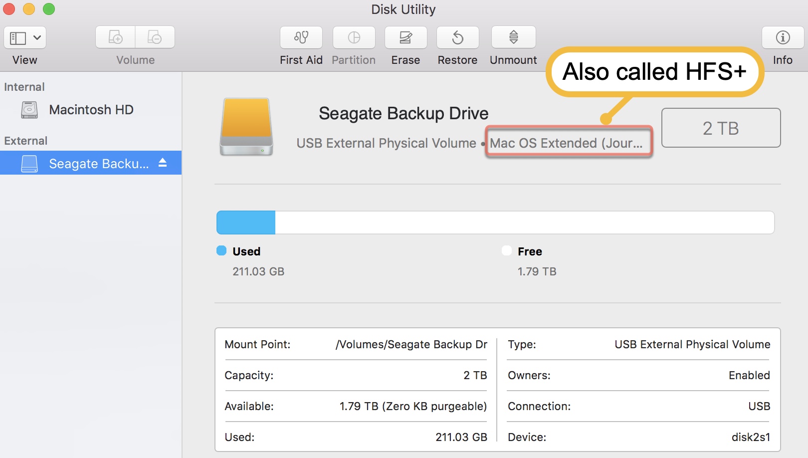 check your file system in Disk Utility