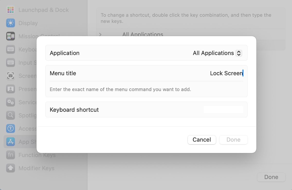 Como personalizar o atalho de bloqueio de tela no Mac