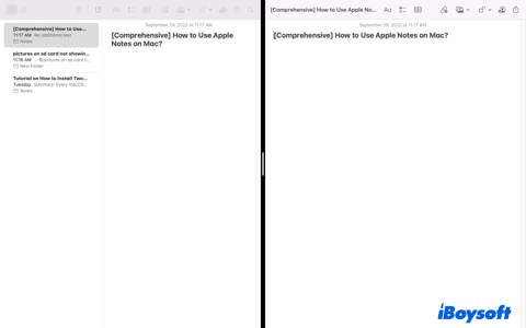 How to use Apple Notes in split screen on Mac