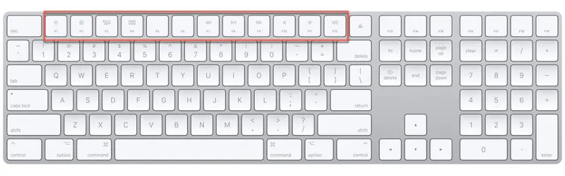 Function keys on Magic keyboard with numeric keypad