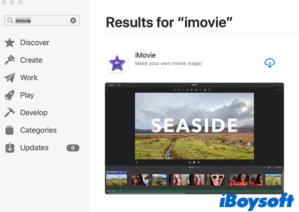 reinstall iMovie on Mac