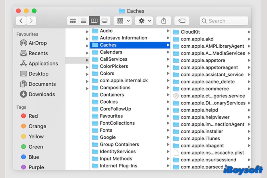 caches on Mac