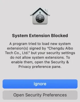 system extensions blocked alert on Mac