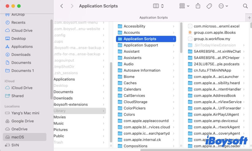 Library Application Scripts folder