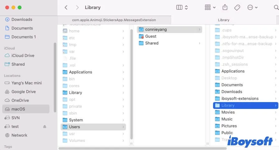 open user Library folder on Mac
