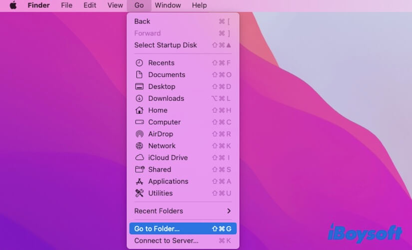 open Go to Folder on Mac