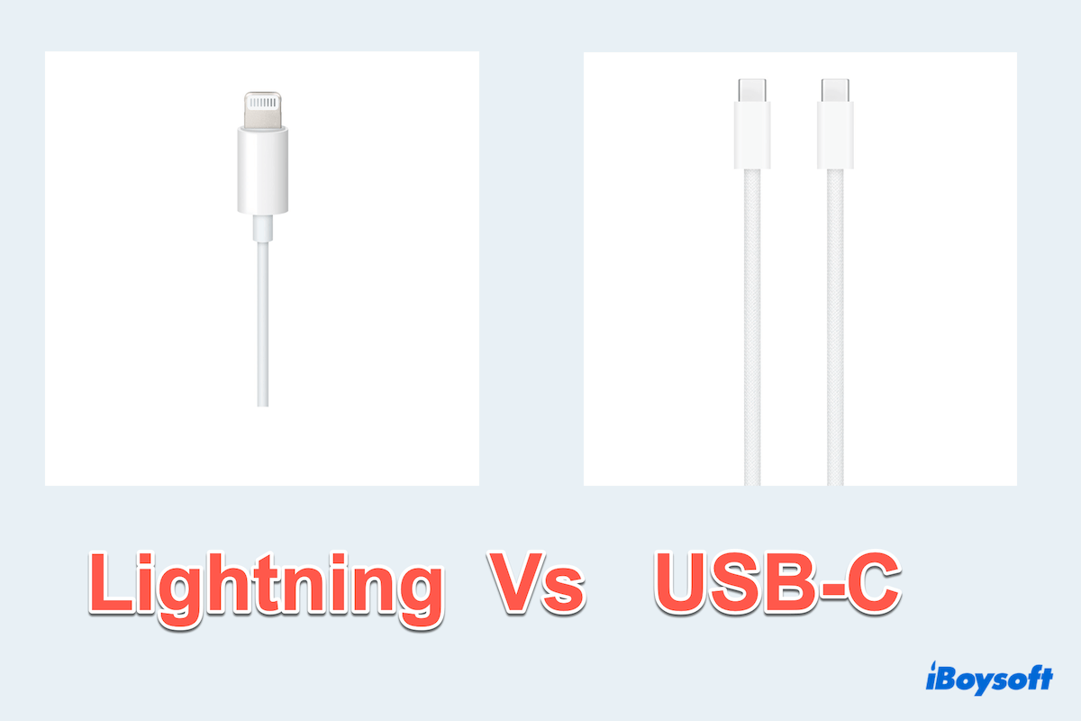 Câble Lightning VS USB-C