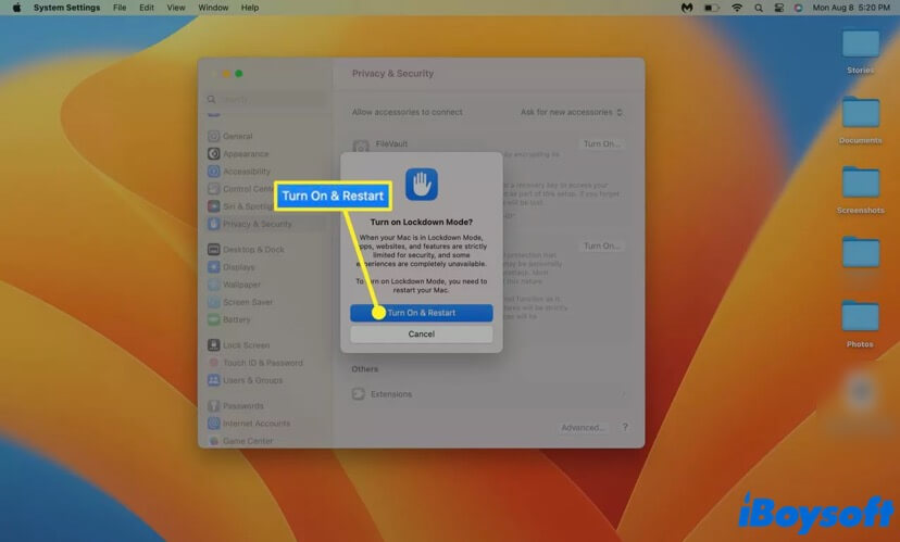 enable Lockdown Mode on your Mac