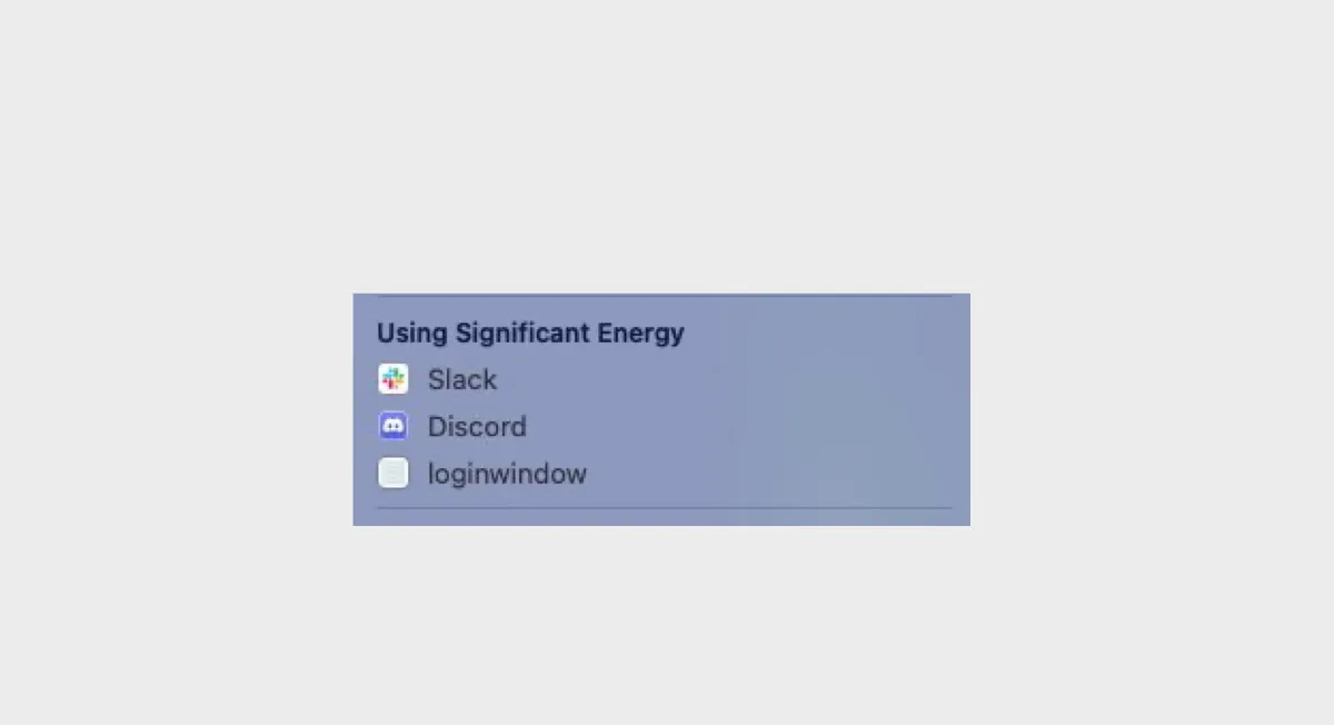 Loginwindow utilisant une énergie significative