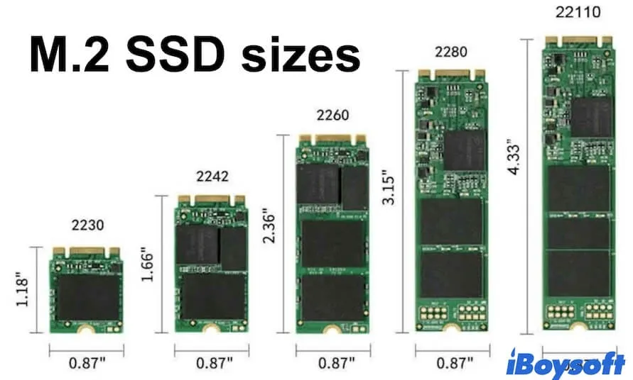 M2 SSD sizes