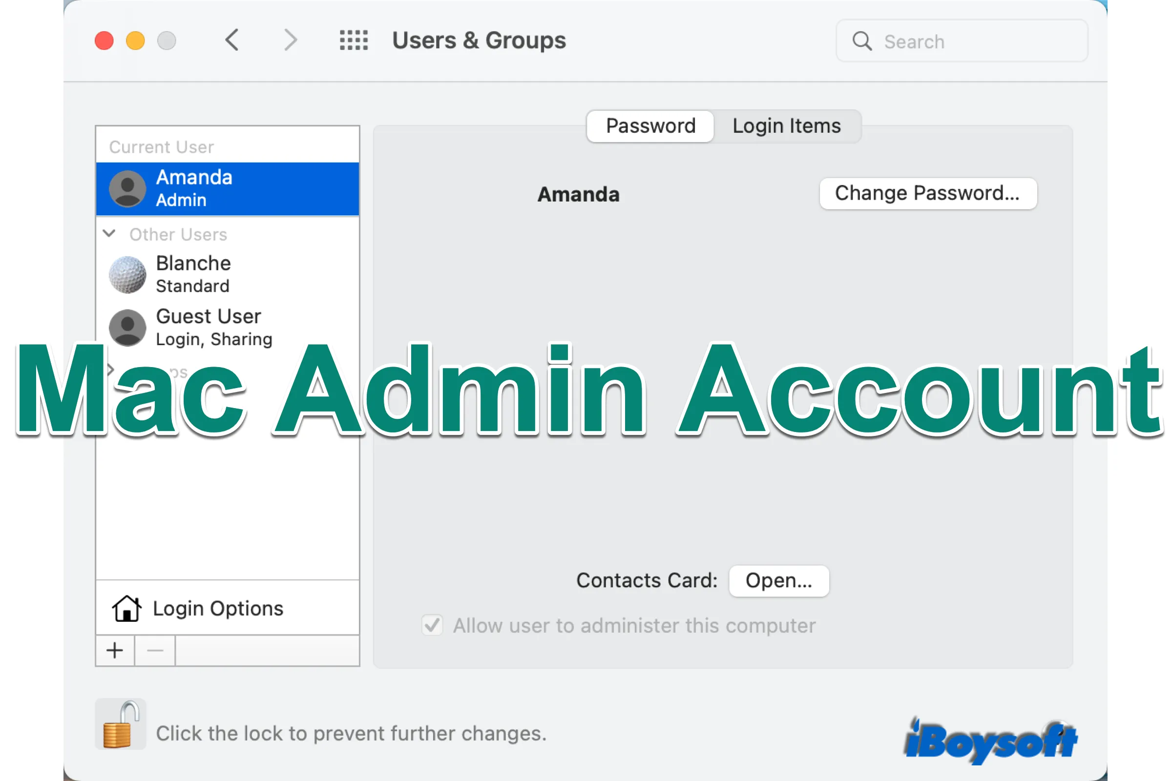 Mac Admin Account