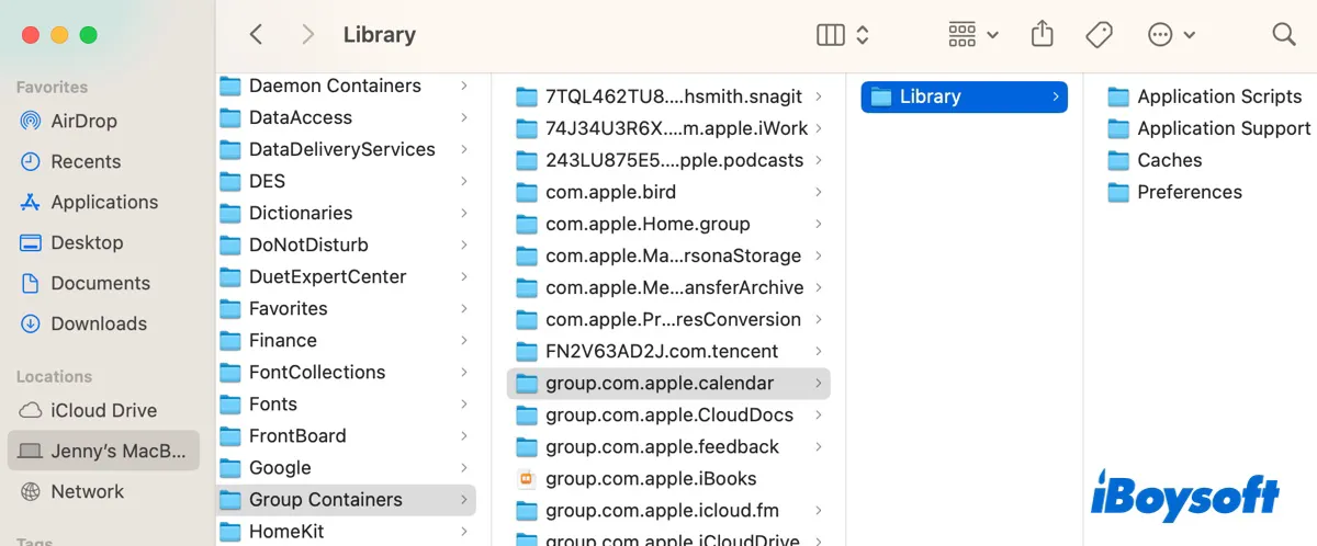 MacのGroup Containersフォルダとは何ですか