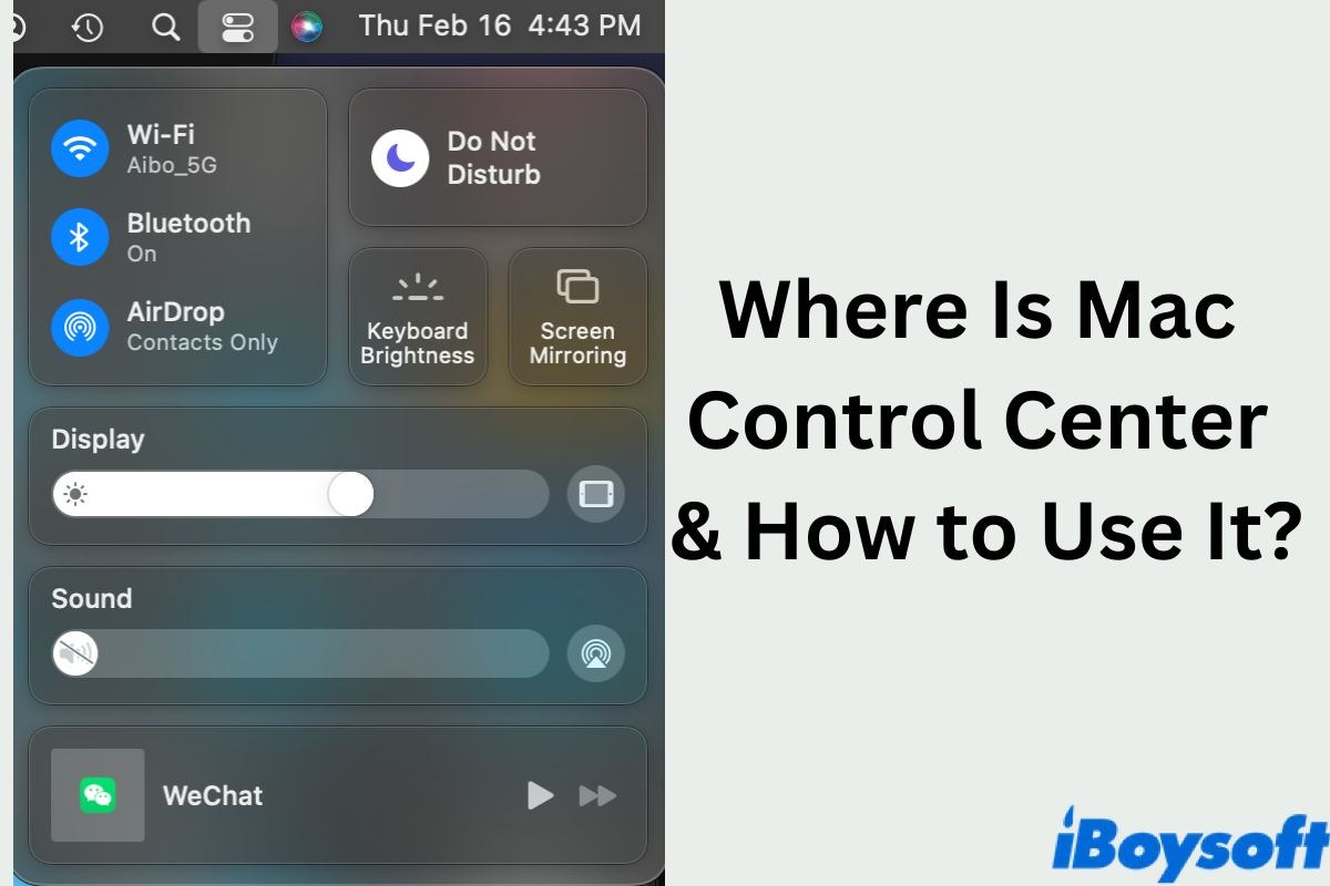 where is the control center on a mac