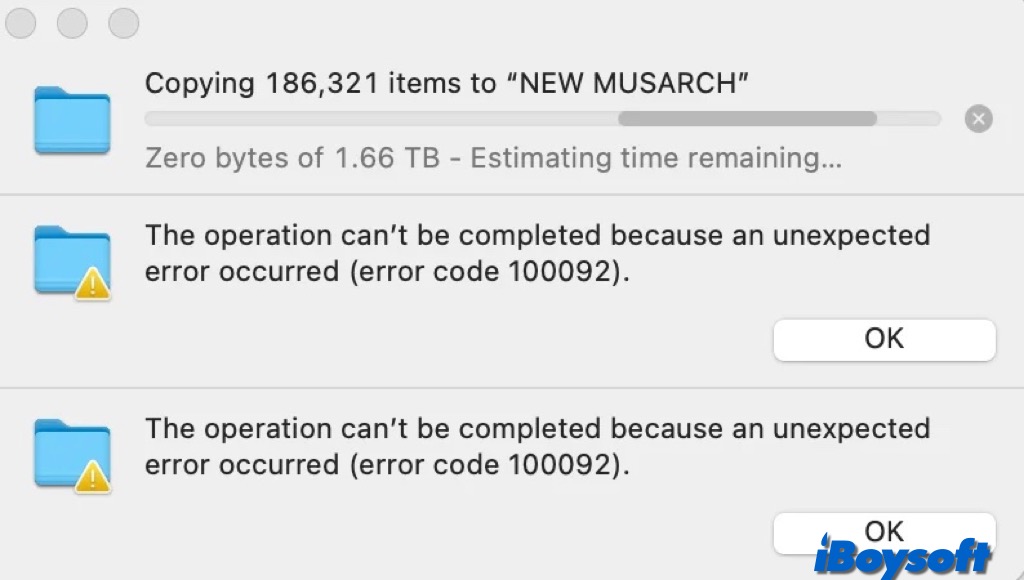 mac error code 100092