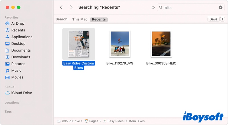 use Finder to find files