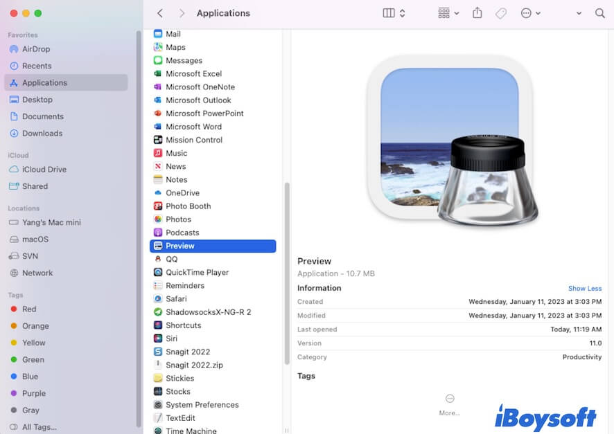 encontrar aplicación Preview en Mac