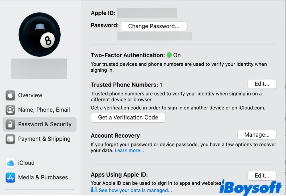 Apple ID password and security