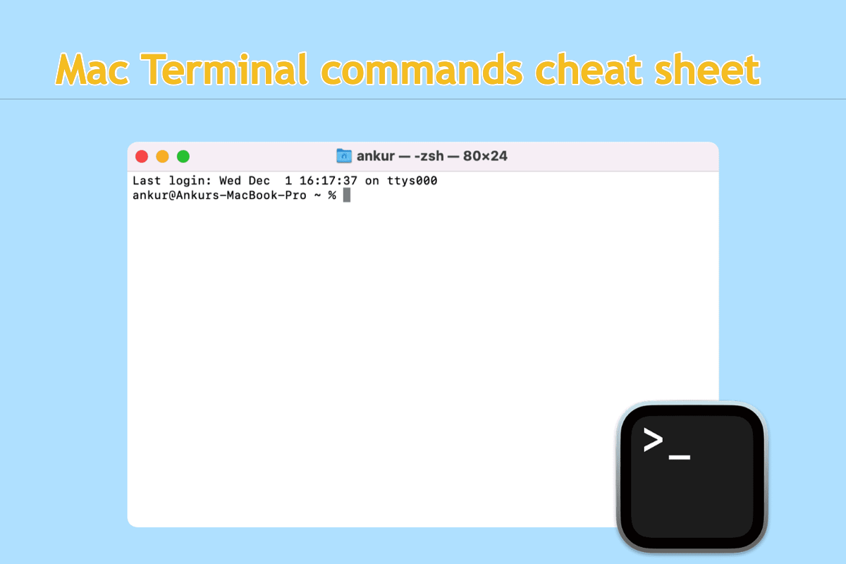 Folha de resumo de comandos do Terminal Mac