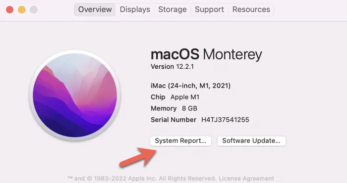 Mac System Report