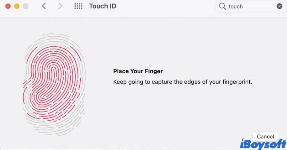 let Touch ID sensor to capture your fingerprint on Mac