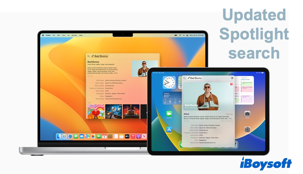 Das aktualisierte Spotlight-Suchfeld in macOS 13 Ventura
