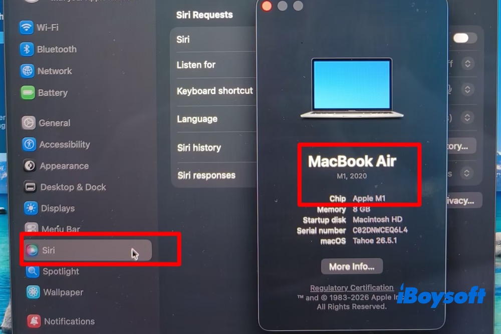 Siri under Settings