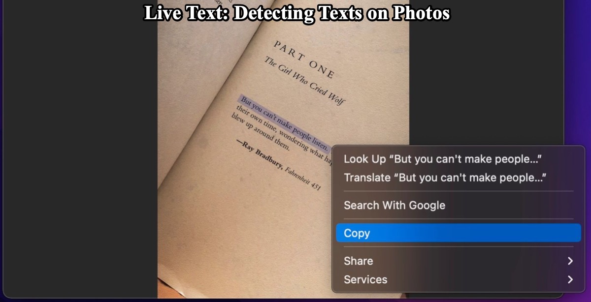 copy texts in photos in macOS Monterey